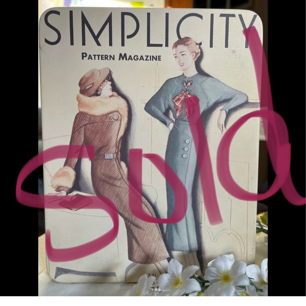Vintage Tin Simplicity Pattern Magazine Cover